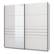 Armadio Camera da Letto Spartano, Guardaroba Grande Appendiabiti, 220x217.5h cm Bianco Opaco