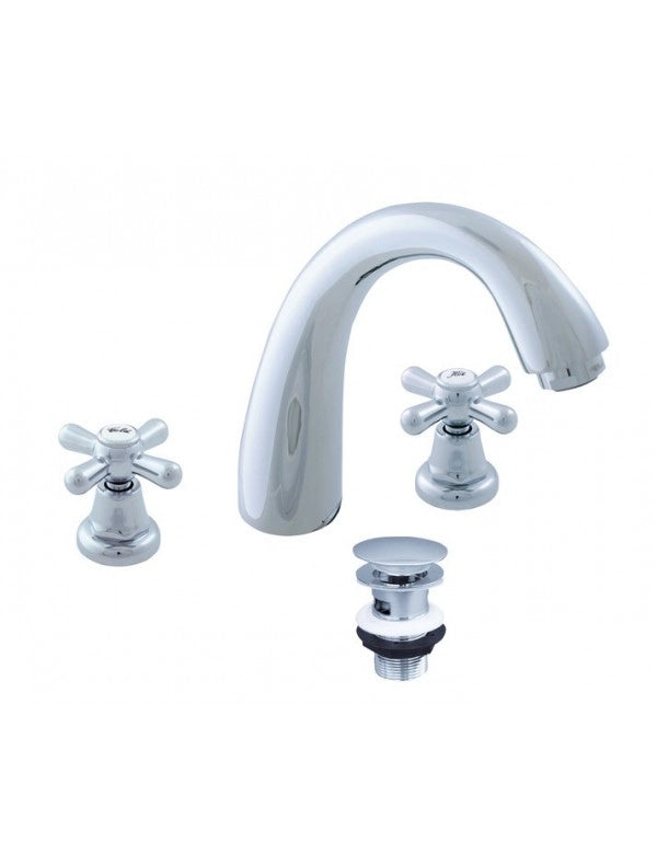 MORAVA Miscelatore lavabo a 3 fori con piletta in cromo