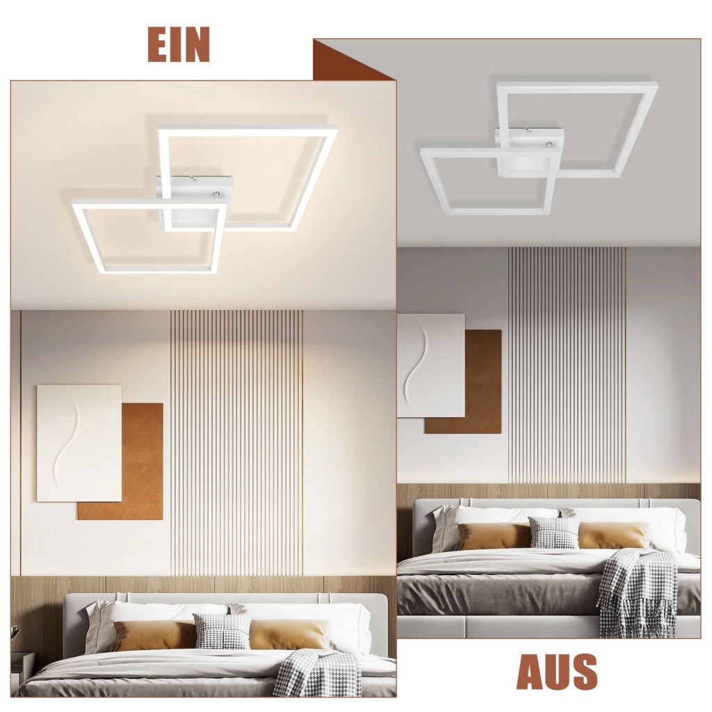 ZMH Lampada da soffitto moderna a LED quadrata nera per soggiorno e cucina 3000K