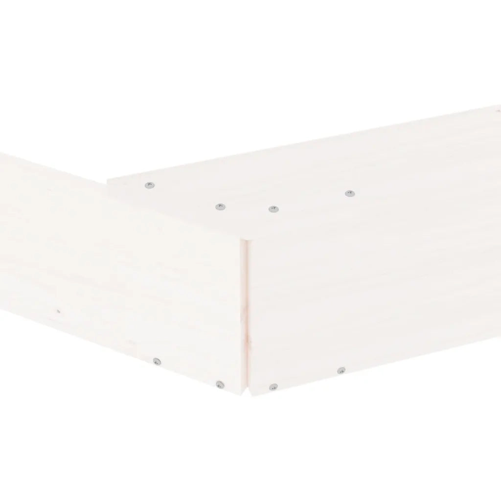 Sabbiera con Sedute Bianca Ottagonale in Legno Massello di Pino 825024