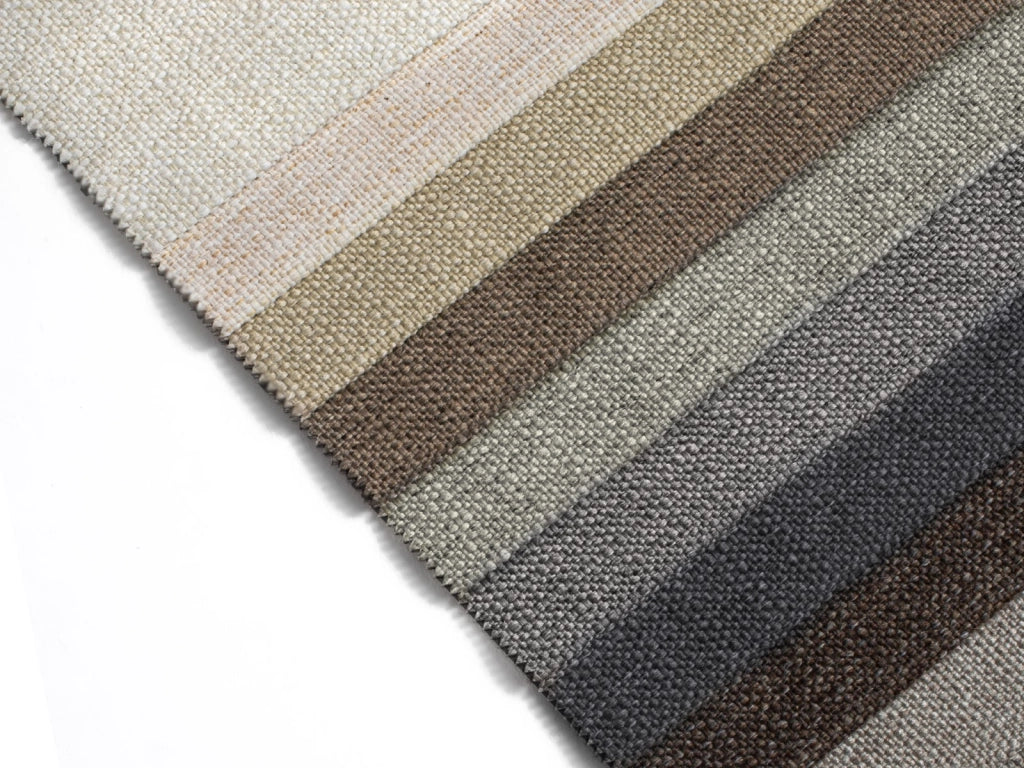 Cosmopolitan Design - Divano panoramico sinistro "Vienna" 7 posti in tessuto strutturato beige chiaro 