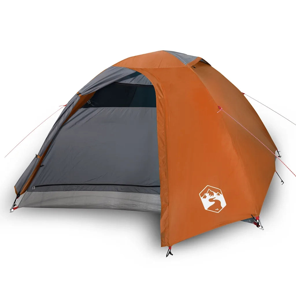 Tenda da Campeggio a Cupola 4 Persone Grigio e Arancione 94337