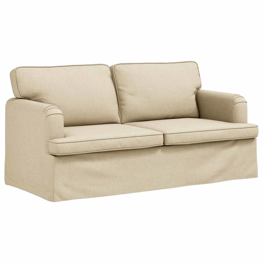 Divano 2 pcs Crema 162 x 80 x 85 cm Tessuto