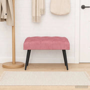Panchina con bottoni imbottiti Rosa 60 x 40 x 45 cm Velluto 42038547