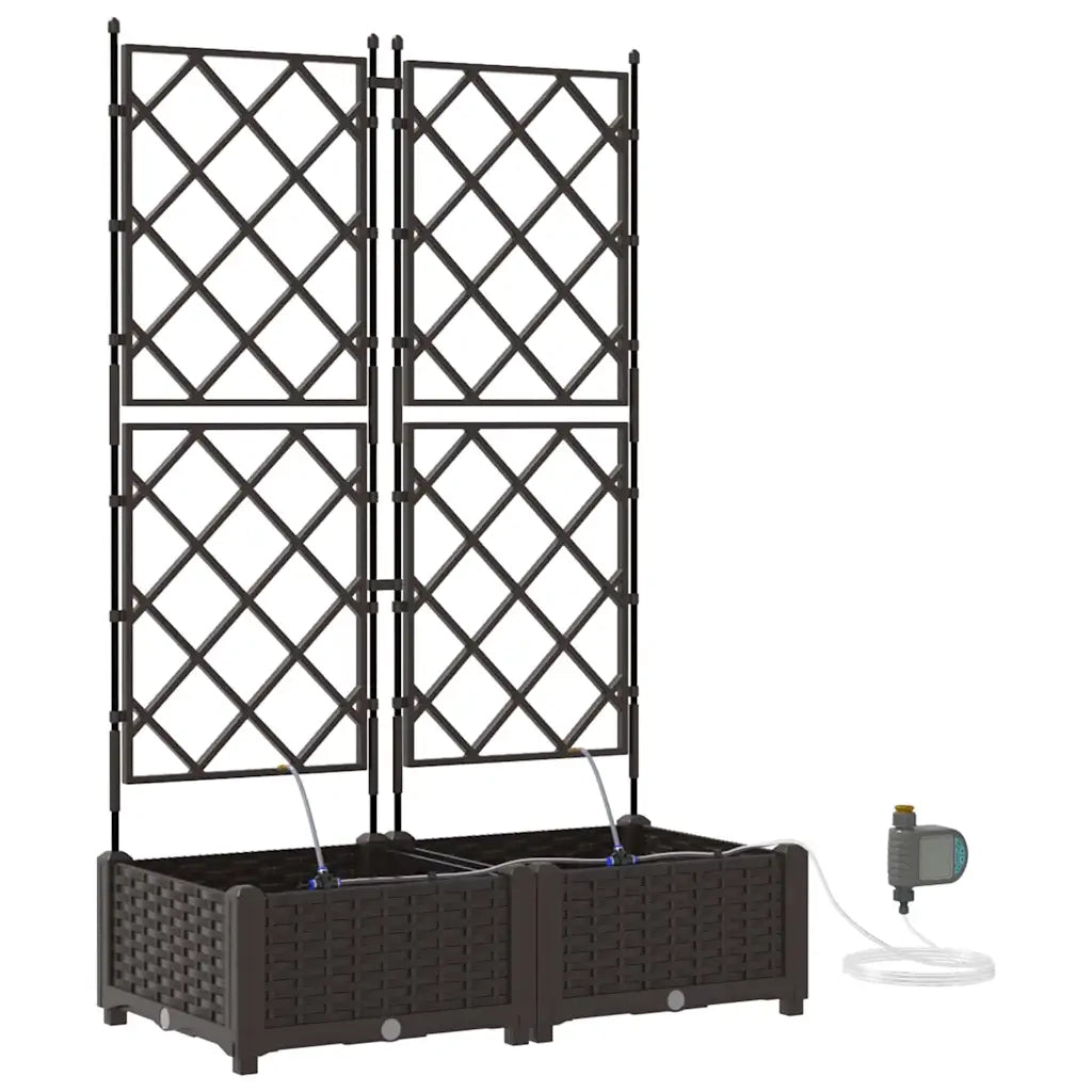 Vaso da giardino 2 pcs Marrone Plastica 42002827
