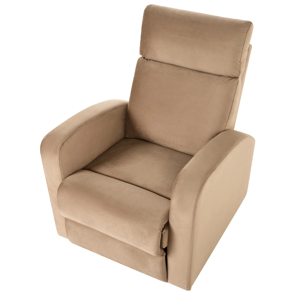 Set di divani reclinabili manuali in velluto marrone chiaro divano a 2 posti con braccioli design moderno funzione relax