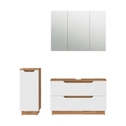 Vicco Set di mobili da bagno Rovere/bianco a strisce 3 parti