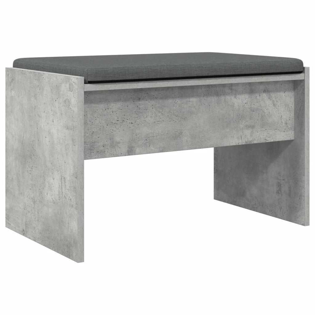 Panca per ingresso con cuscino Grigio cemento 63 x 38 x 40 cm