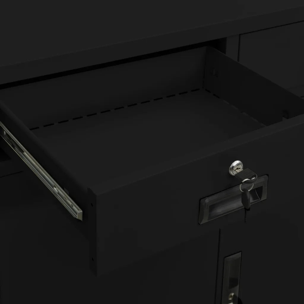 Armadio per Ufficio Nero 90x40x102 cm in Acciaio cod mxl 51704