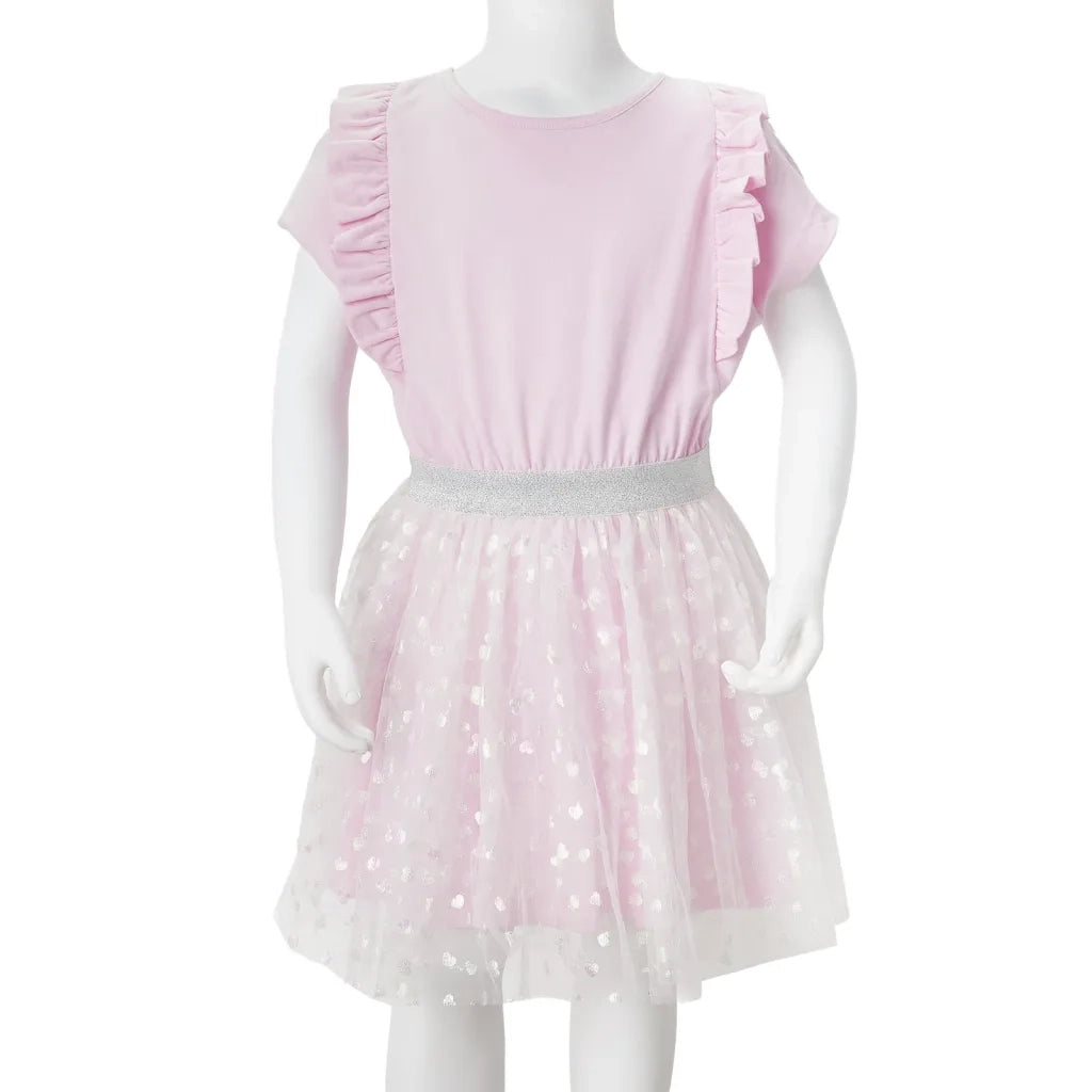 Abito da Bambina con Volant Rosa Chiaro 104 CFW1245791