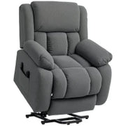 Poltrona Alzapersona Massaggiante e Reclinabile con 2 Tasche e Telecomando, 93x104x105 cm, Grigio