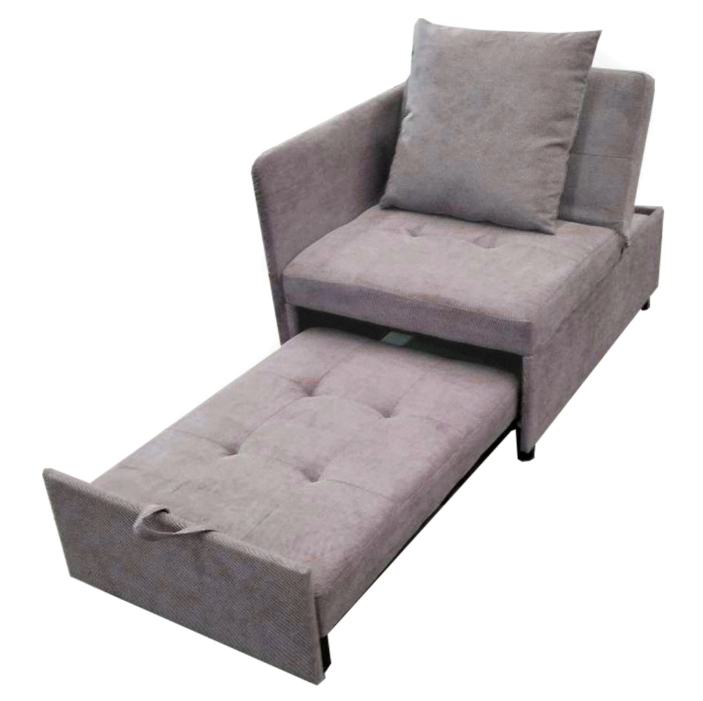 Divano letto 3 in 1 grigio con schienale reclinabile