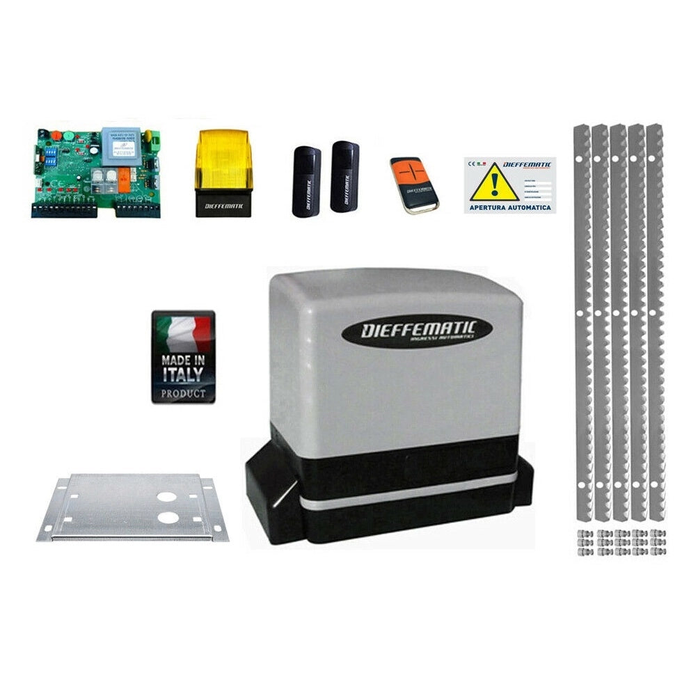 KIT MOTORE 900KG SCORREVOLE AUTOMATICO CON 5 MT CREMAGLIERA FERRO 230V KV9