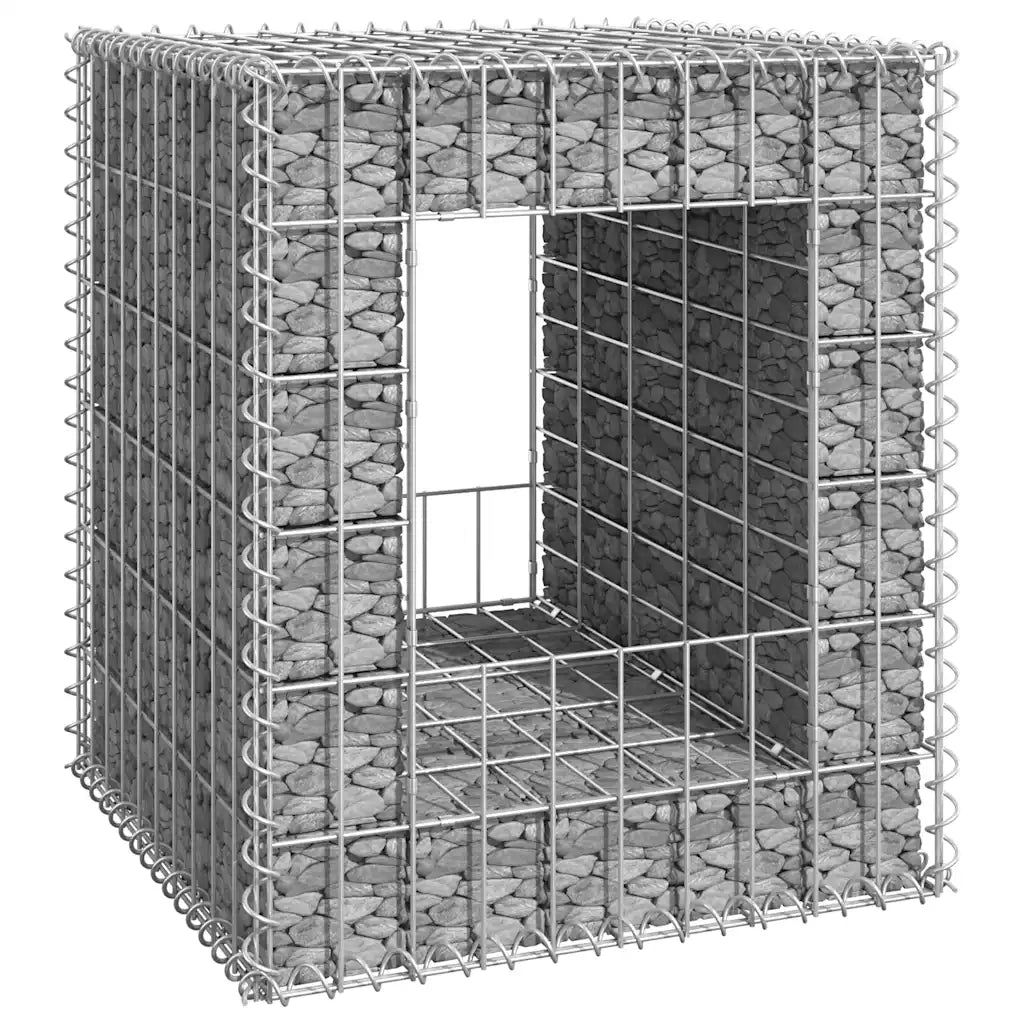 Cesto a Gabbione a Torre 50x50x60 cm in Ferro 151266