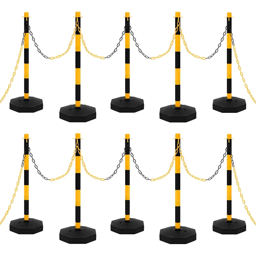 Set di Pali Stradali con Catena in Plastica di 10 m 150958