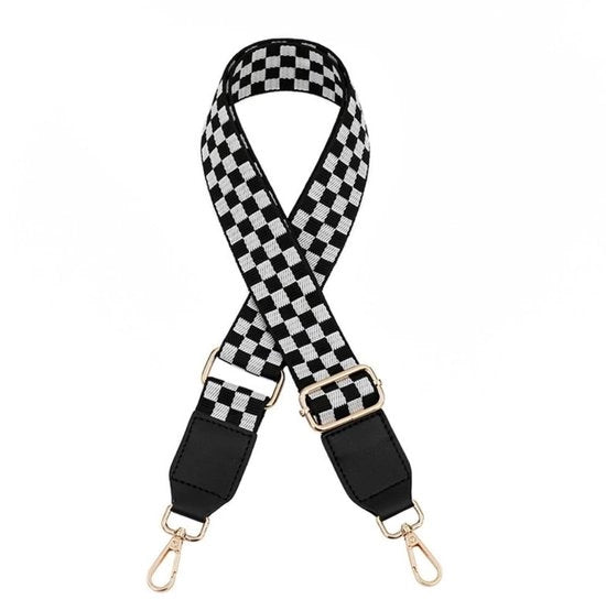 Fascia Regolabile per Borse - Larghezza 3,8 cm - Materiale Polyester e Pelle - Lunghezza 80-130 cm - Cerniera in Oro - Duraturo e Comodo - Fascia per Borse