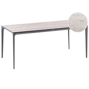 Tavolo da pranzo da giardino Piano in HPL grigio chiaro Telaio in alluminio grigio scuro Resistente ai raggi UV all'acqua e alla ruggine Stile moderno del patio esterno