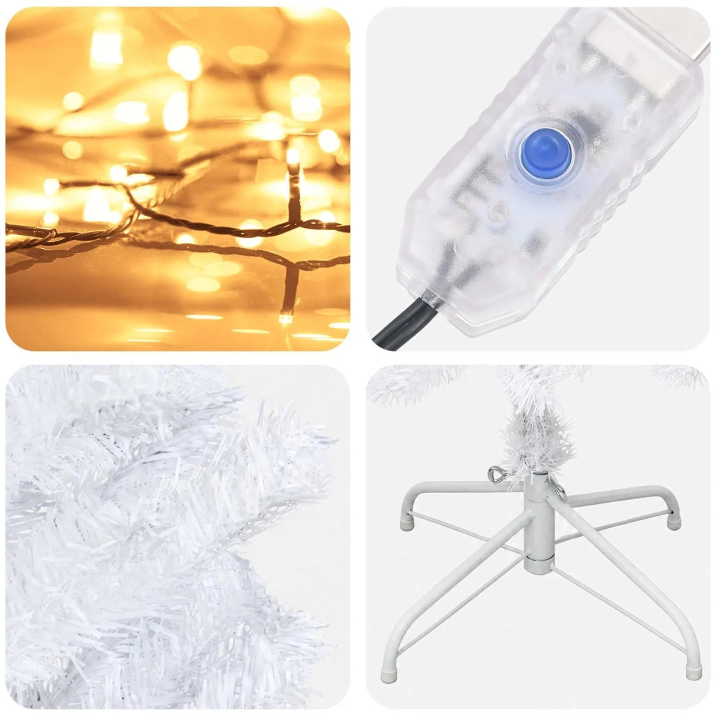 Albero di Natale Artificiale Sottile 180 cm 300 LED 3461037