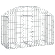 Cesto gabbione recinzione a gabbia muro di contenimento ad arco 100 x 50 x 60/80 cm ferro zincato argento 02_0039968