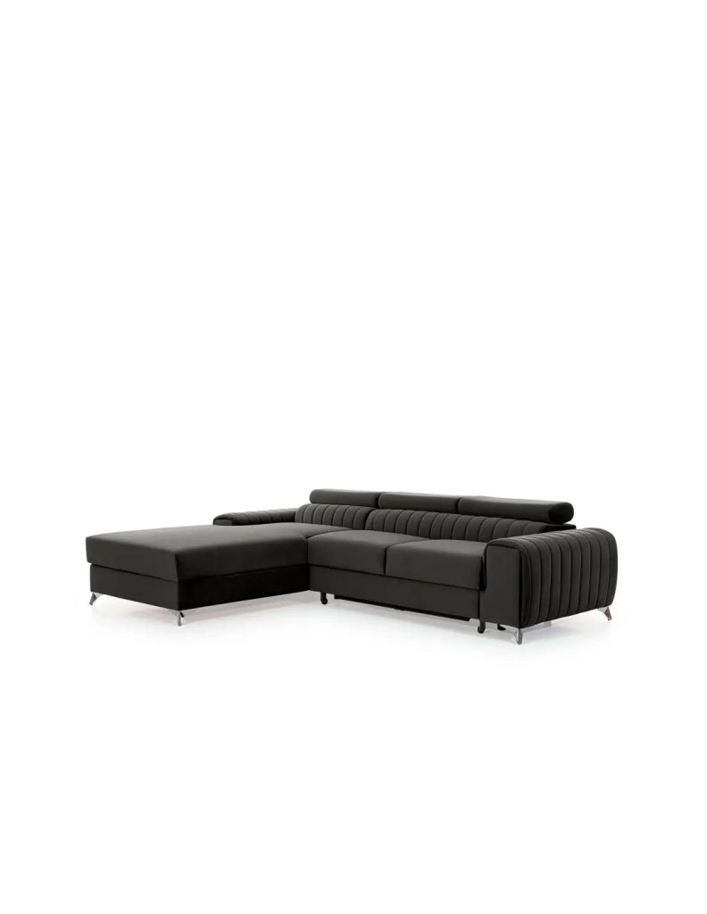 Divano angolare sinistro Grigio scuro convertibile 3 posti JAYSON grande comfort