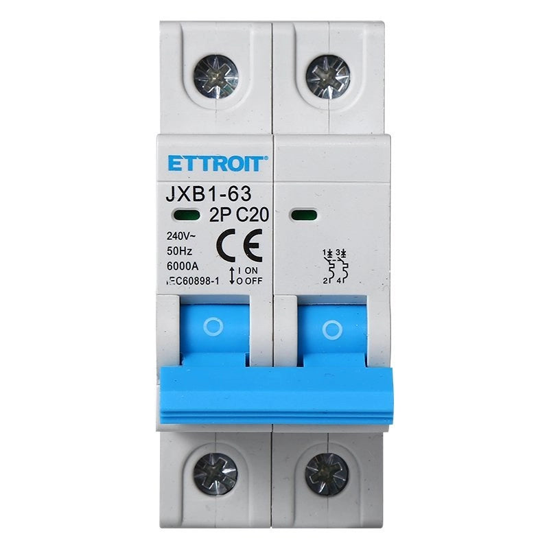 Interruttore Magnetotermico Automatico 2P 20A 6000A 220V Salvavita Stotz Occupa 2 Moduli DIN