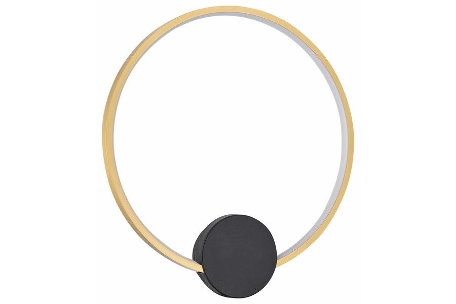 Applique moderna nera anello oro 40cm LED 17W Reality