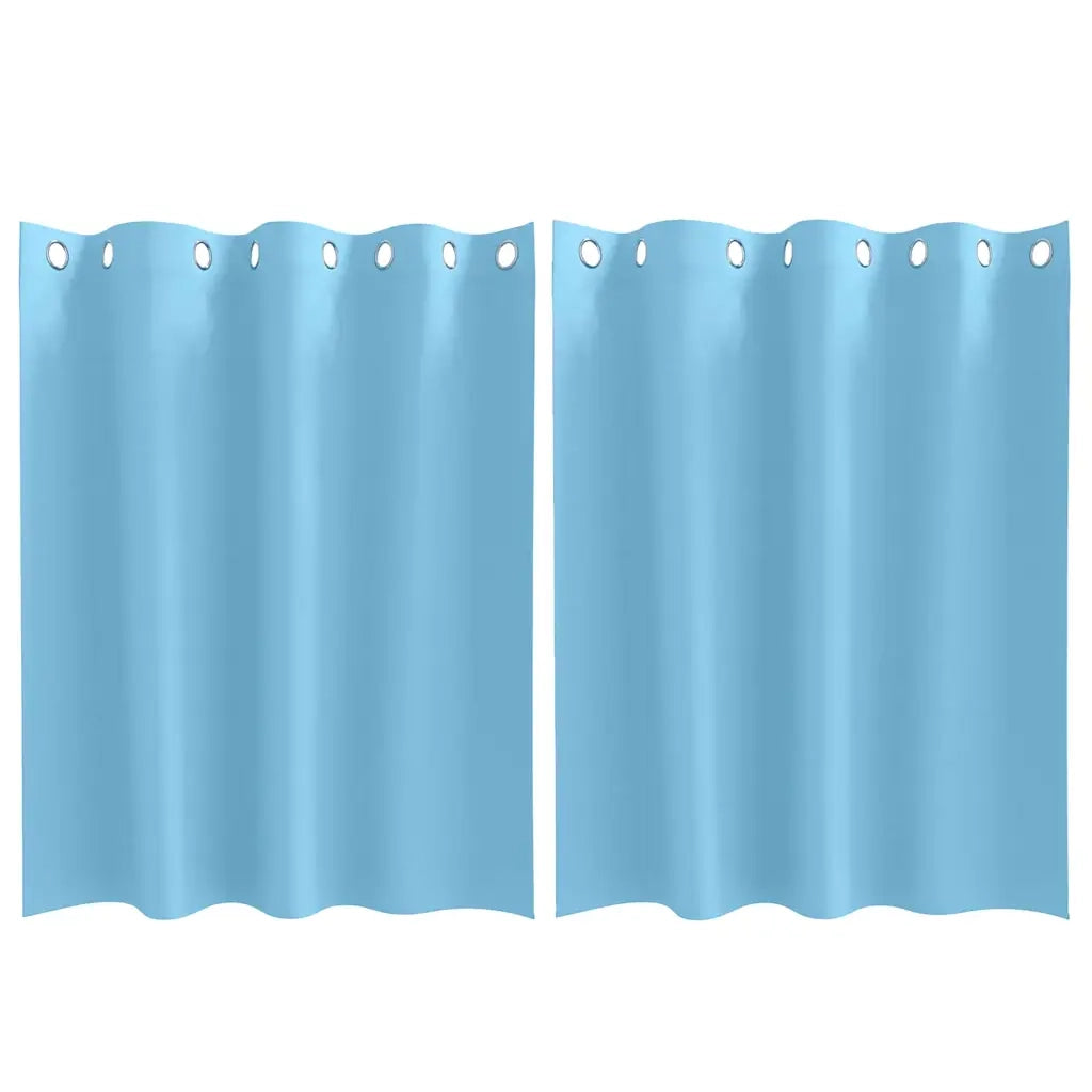 Tende Blackout con Anelli 2 pz Blu Chiaro 140 x 140 cm 4107323
