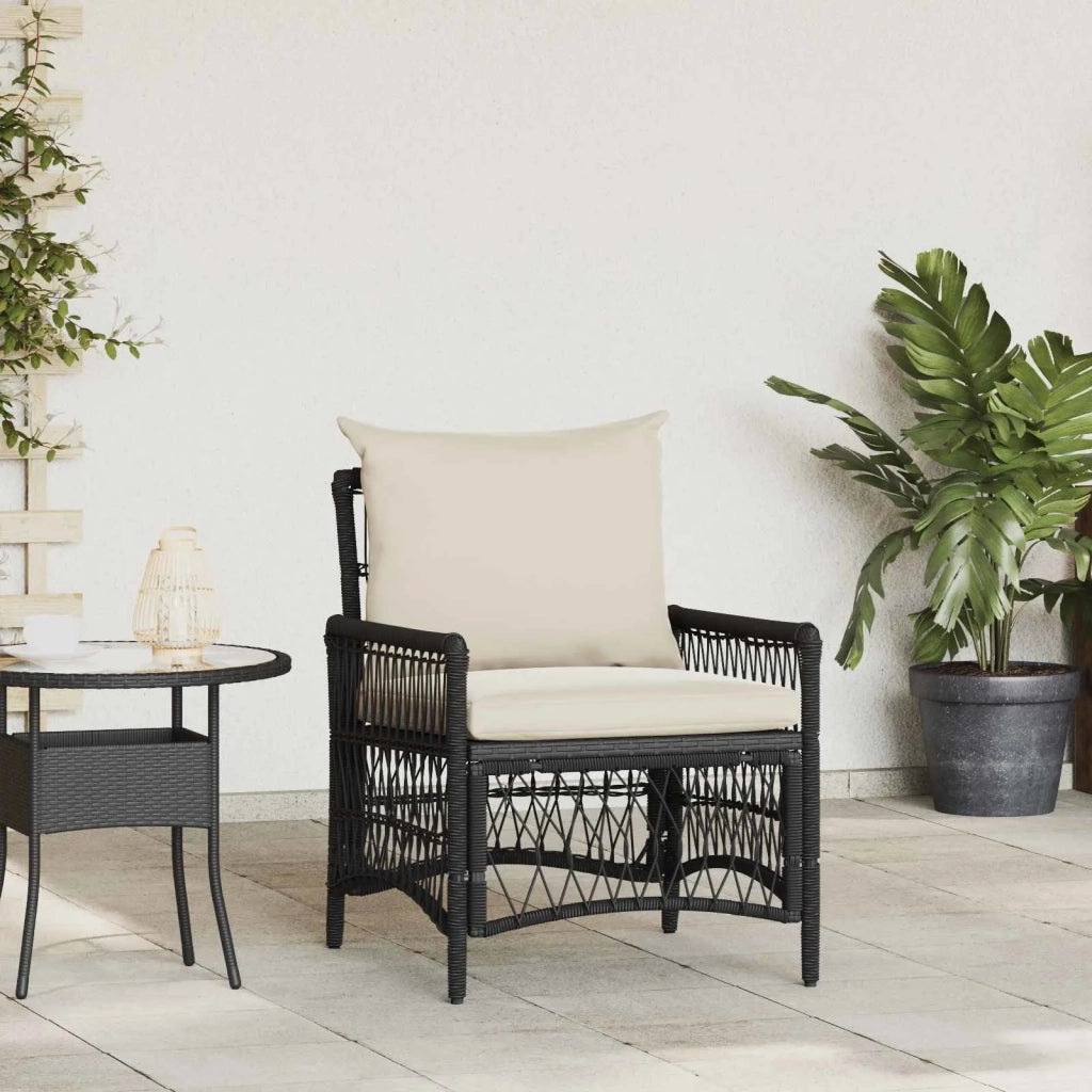 Sedia da Giardino Nero polyrattan 42006217