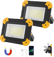 Due pezzi di lampada LED da 40W – 4000mAh ricaricabile – magnetico – 180° girevole – impermeabile – per officina, garage, campeggio, riparazione autoveicoli