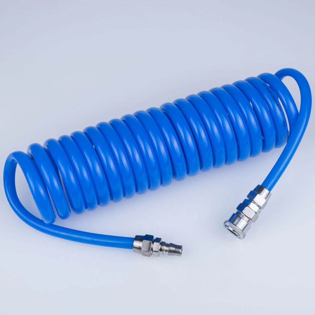 Tubo Pneumatico a Spirale Poliuretanico 8x12mm 5m – Resistente e Flessibile | Pressione 6-10 Bar