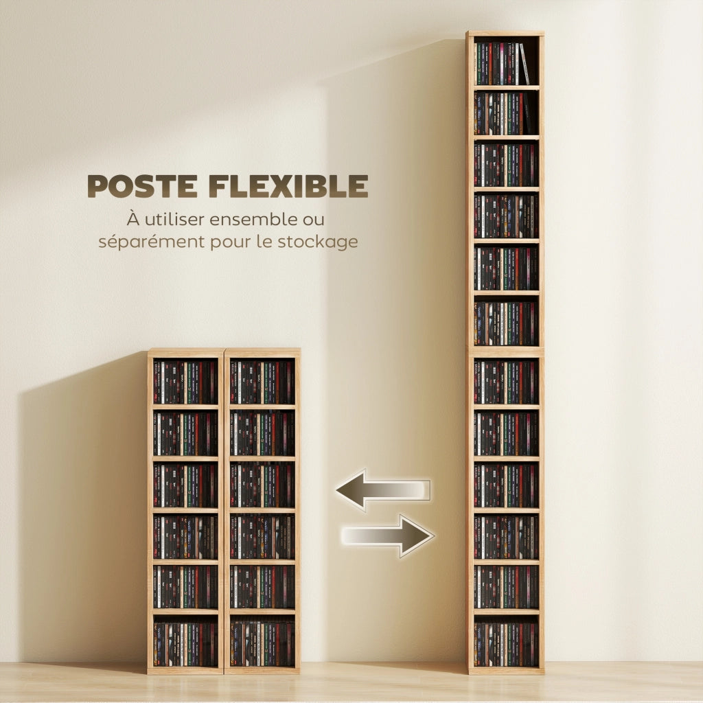 Armadio per CD e DVD ¨C Zephmum ¨C Legno naturale 21x22.5x88.5 cm