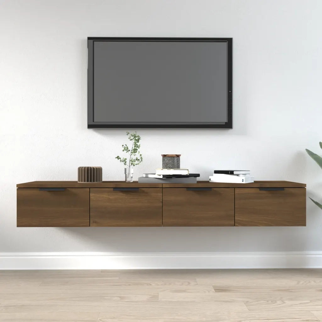 Mobili Pensili 2 pz Marrone Rovere 68x30x20cm Legno Multistrato cod mxl 32807
