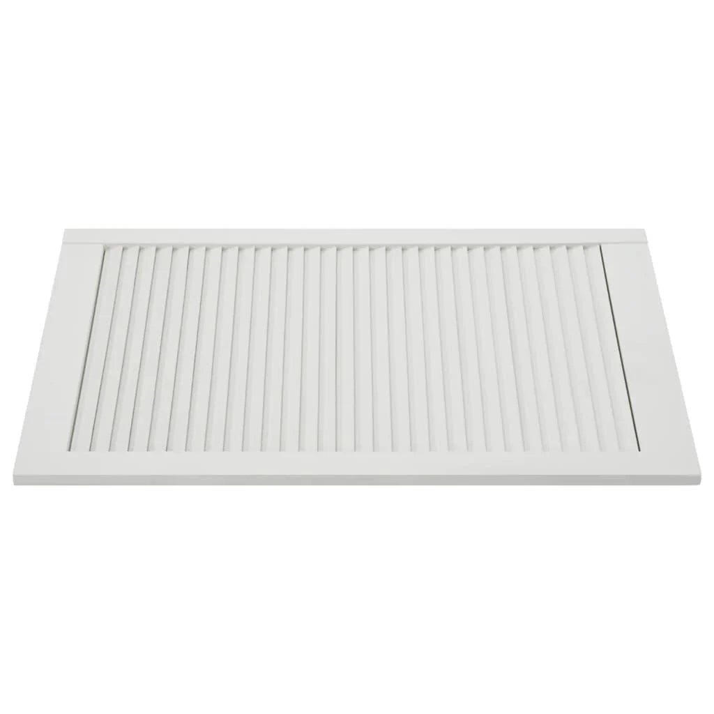Porta a persiana in legno massello di pino anta per mobile anta per mensola rivestimento per armadio guardaroba paravento bianco 99,3 x 59,4 cm 02_0003889