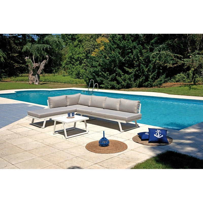 Set angolare Tunisi MOIA con divani/lettino bianco