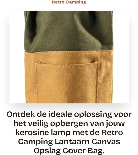 Lanterna da Campeggio Retro - Borsa di Stoccaggio in Canapa - Copertura Protettiva - Sostenibile e Proteggente - Colori Personalizzabili - Per Lampada a Kerosene - Ideale per l'Uso Esterno
