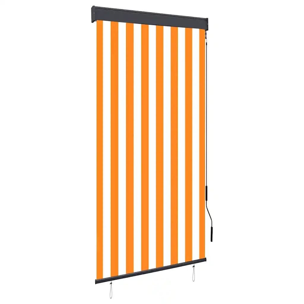 Tenda a Rullo per Esterni 80x250 cm Bianca e Arancione