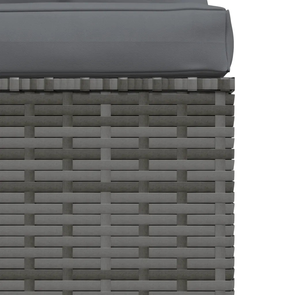 Set Divani da Giardino 4 pz con Cuscini in Polyrattan Grigio 317518