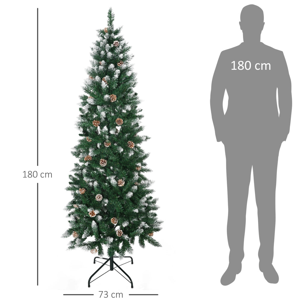 Albero di Natale Artificiale ¨C zephmum ¨C Verde 180 cm con base pieghevole