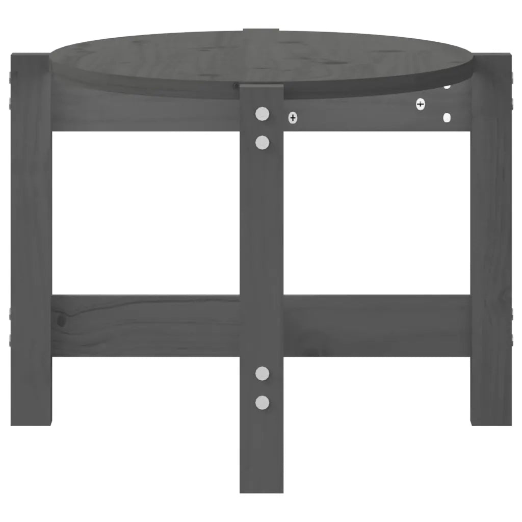 Tavolino da Salotto Grigio 87x48x35cm in Legno Massello di Pino cod mxl 6751