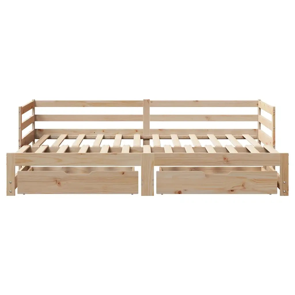 Dormeuse con Cassetti 90x200 cm Legno Massello Pino 3302144