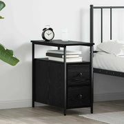 Armadio da Notte Rovere nero 30 x 60 x 60 cm Legno multistrato 871275