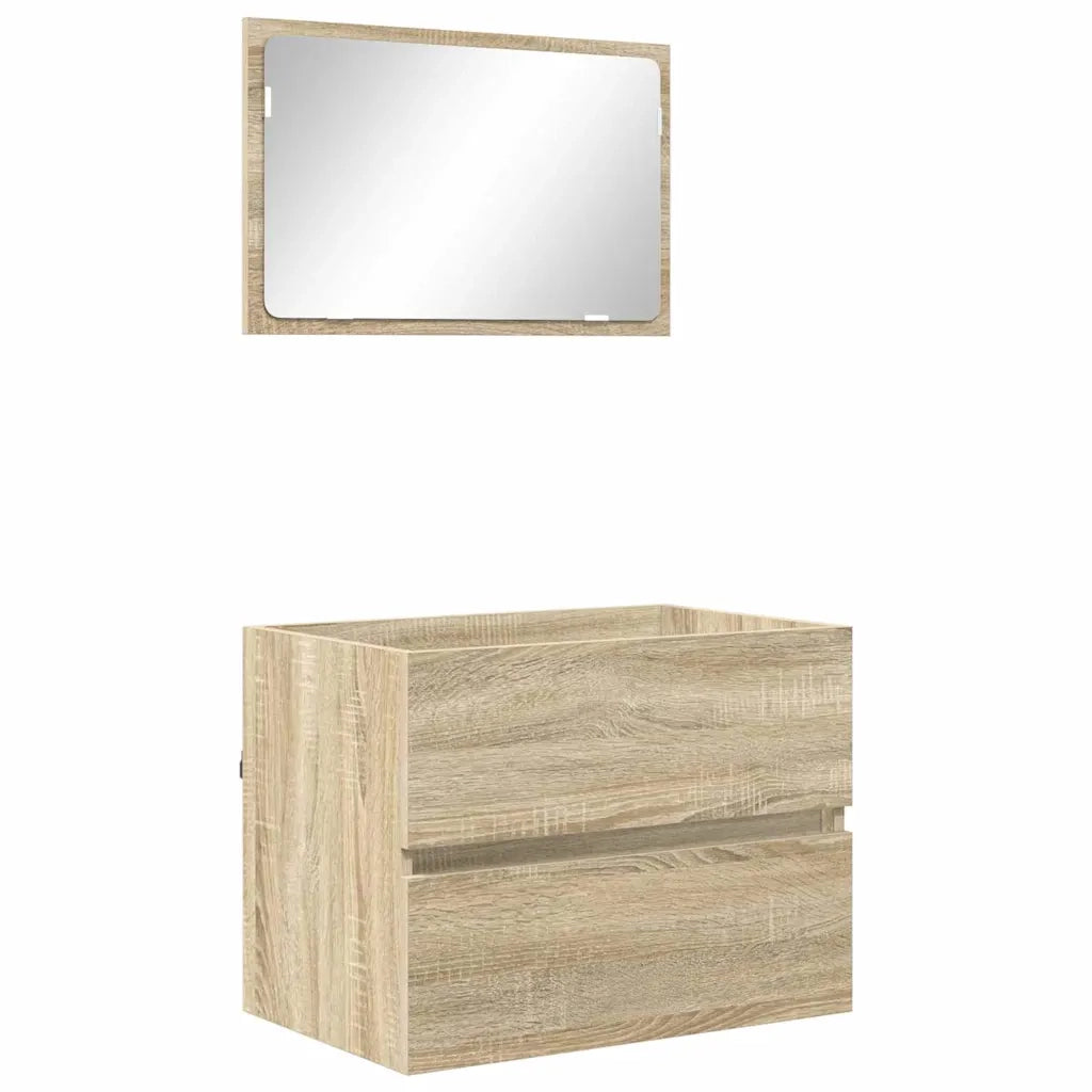 Set di mobili per il bagno Rovere Sonoma Legno multistrato