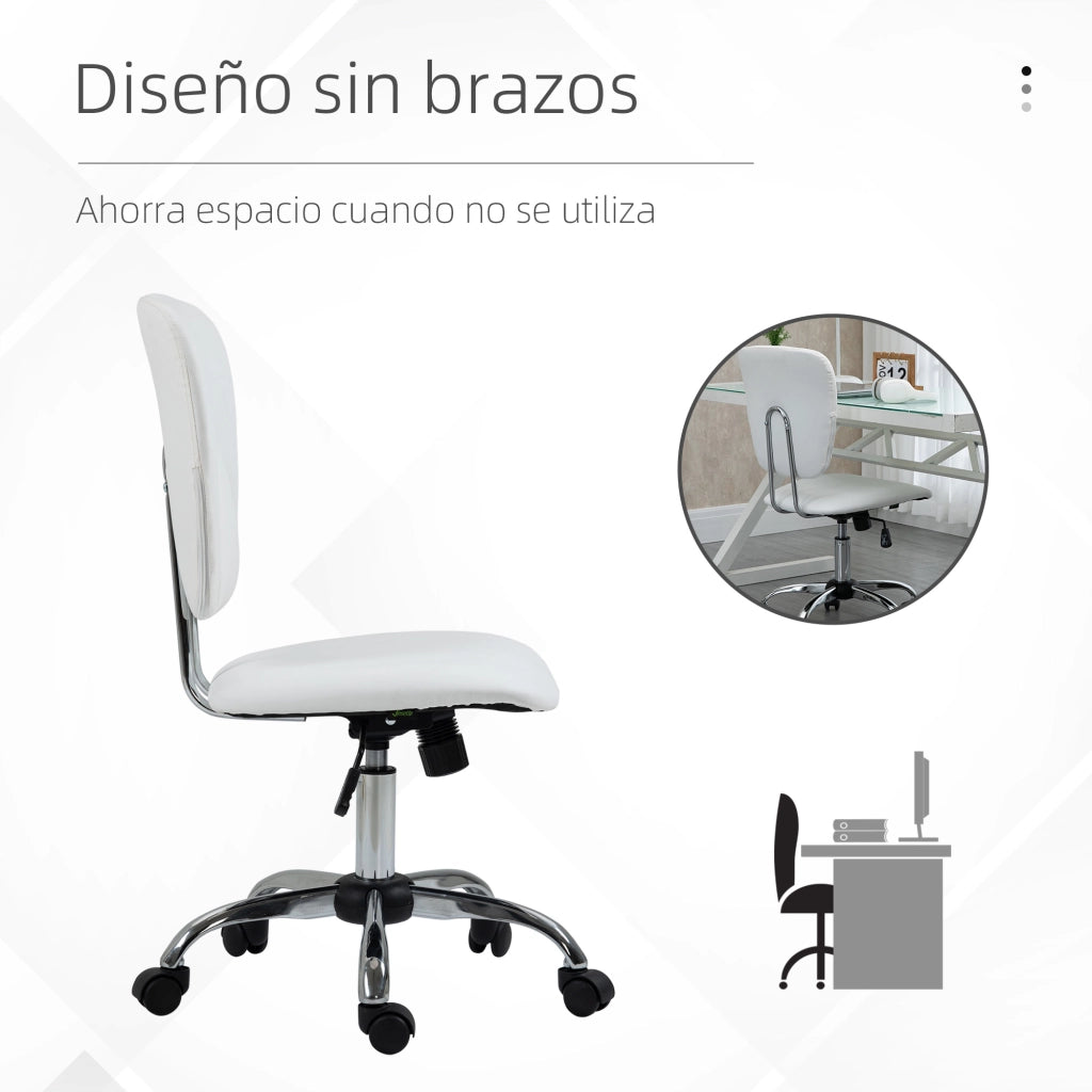 Sedia da ufficio girevole con altezza regolabile e funzione basculante ¨C Minimal ¨C bianco 50x54x87,5-96,5 cm