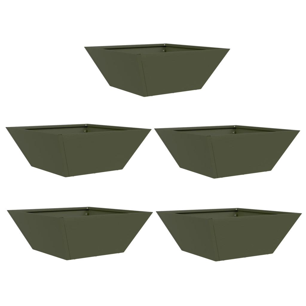Fioriera in Metallo Verde Oliva Metallo 40 x 40 x 15 cm