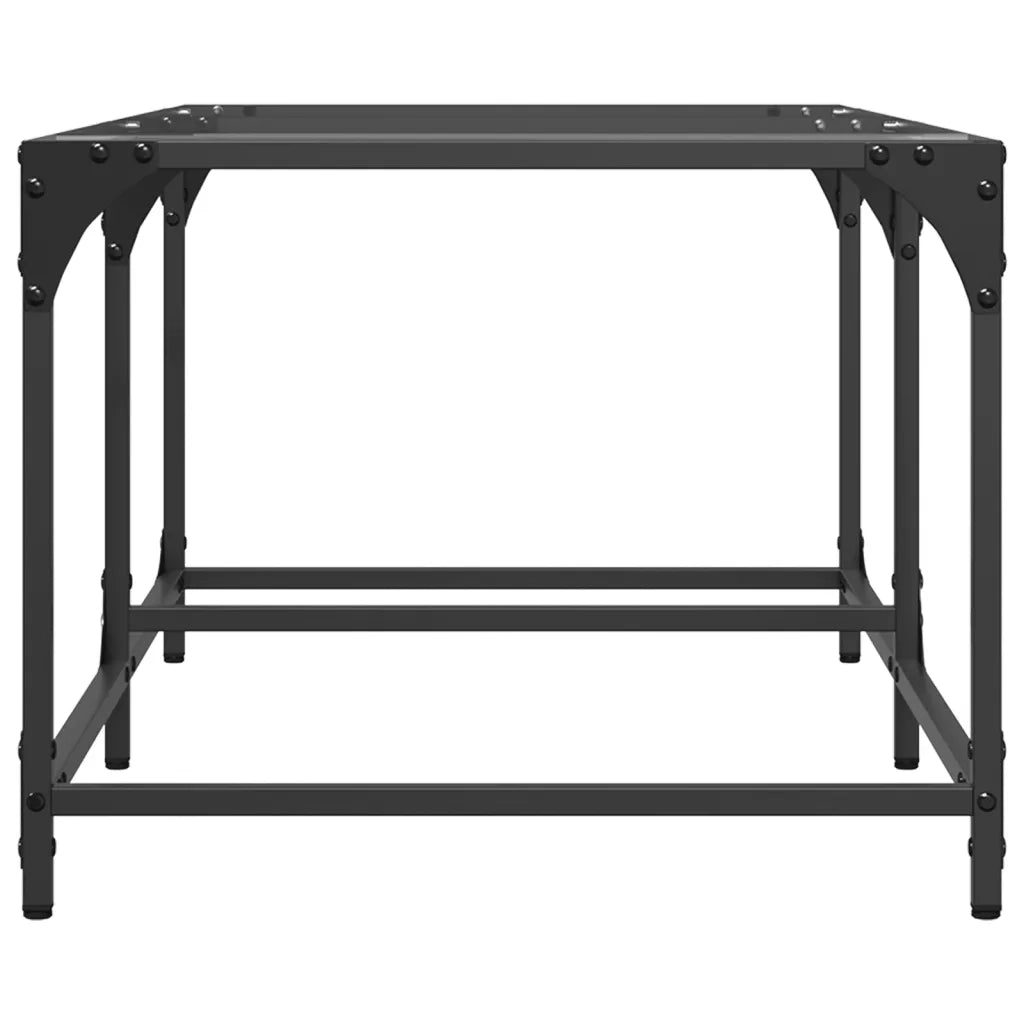 Tavolini con Piano Vetro Trasparente 2 pz 98,5x50x40 cm Acciaio 845978