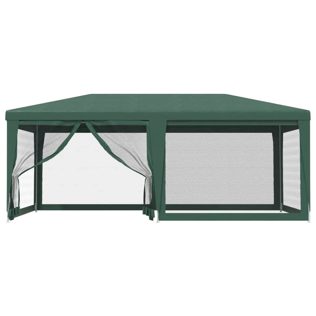 Tenda per Feste con 6 Pareti Laterali in Rete Verde 6x4 m HDPE