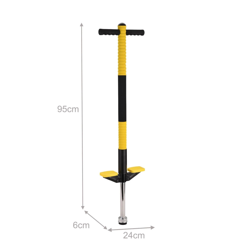 Bastone saltarello per bambini esterno fino a 35 kg ergonomico imbottito finitura robusta 95 x 24 x 6 cm in acciaio inossidabile nero 13_0016505