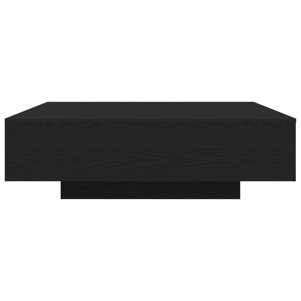 Tavolino da caffÃ¨  con luci LED Rovere Nero 100x100x31 cm