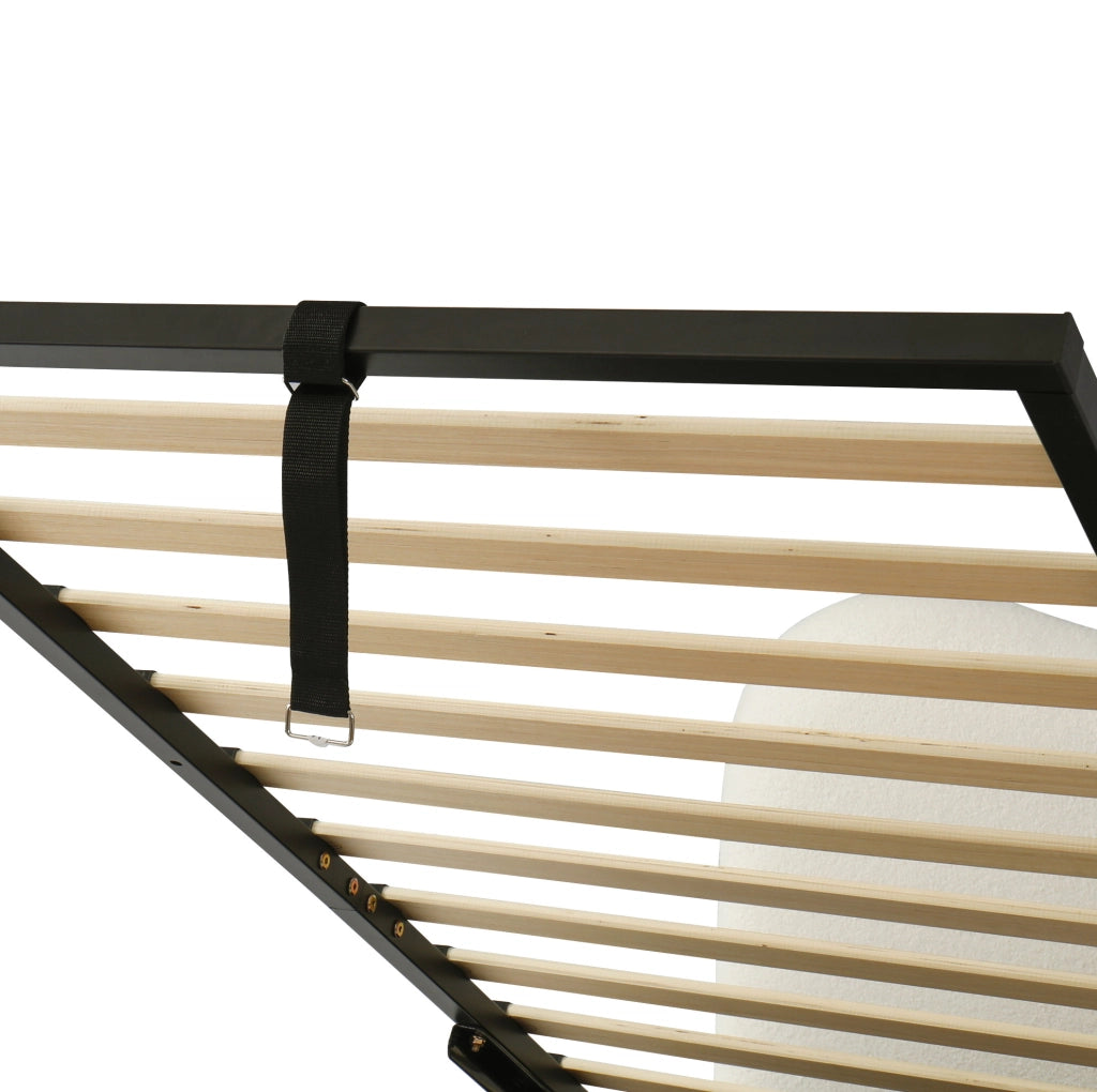 Letto imbottito per bambini 90x200 cm con contenitore e rete a doghe
