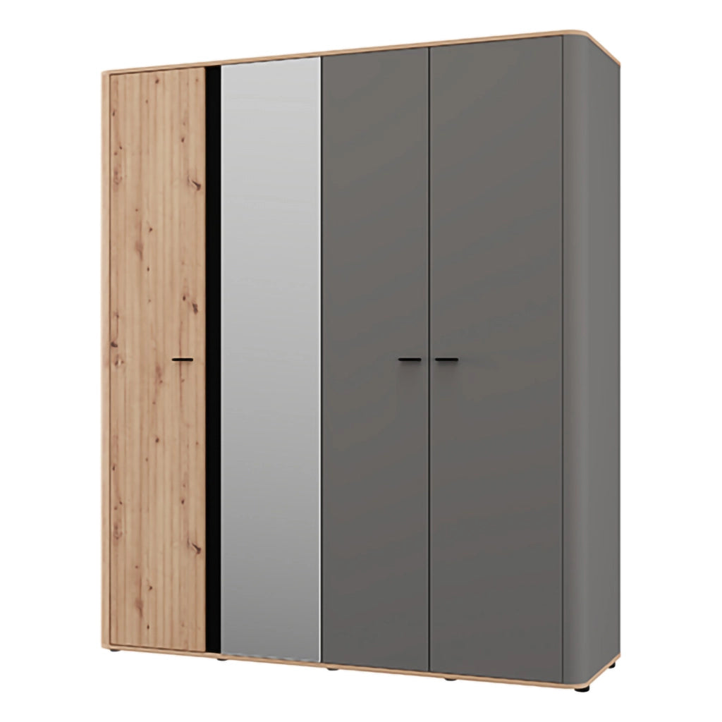 Armadio Camera da Letto Truth, Guardaroba Grande Appendiabiti, 180x211h cm Marrone Rovere Nodi